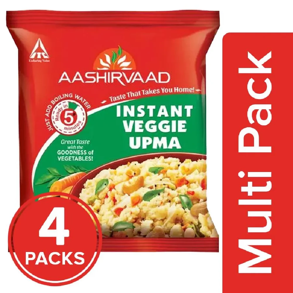 Aashirvaad Instant Veggie Upma With Vegetables, 4X60 g-1.webp